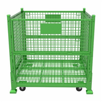 Recipiente de arame dobrável com rodízios